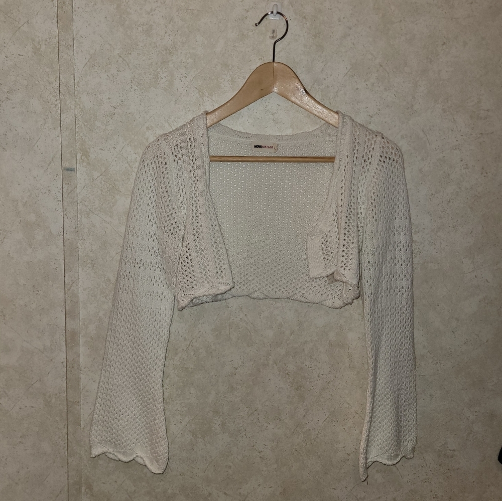 Nova Vintage Bell Sleeved Knit Cropped Cardigan
